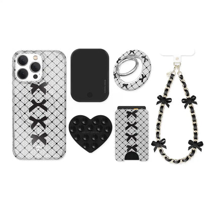 Lacy Black Bows iPhone Bundle Set