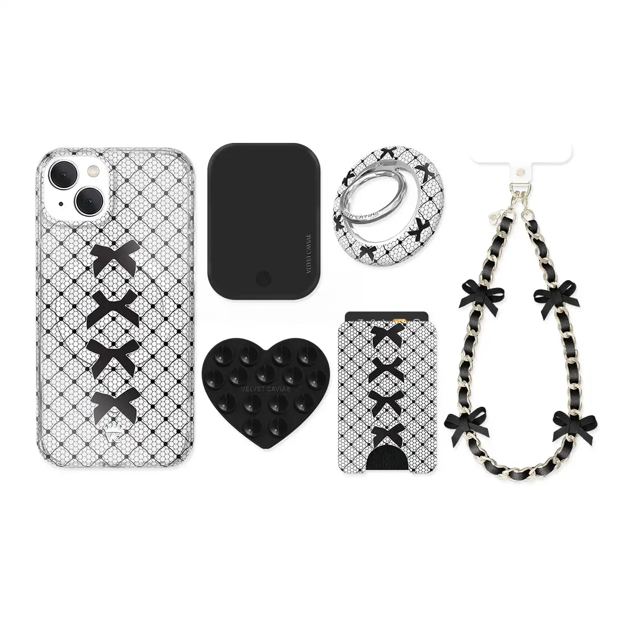 Lacy Black Bows iPhone Bundle Set