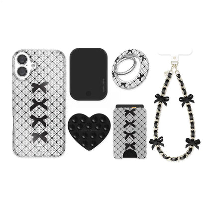 Lacy Black Bows iPhone Bundle Set