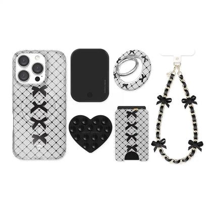 Lacy Black Bows iPhone Bundle Set