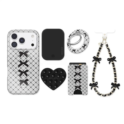 Lacy Black Bows iPhone Bundle Set