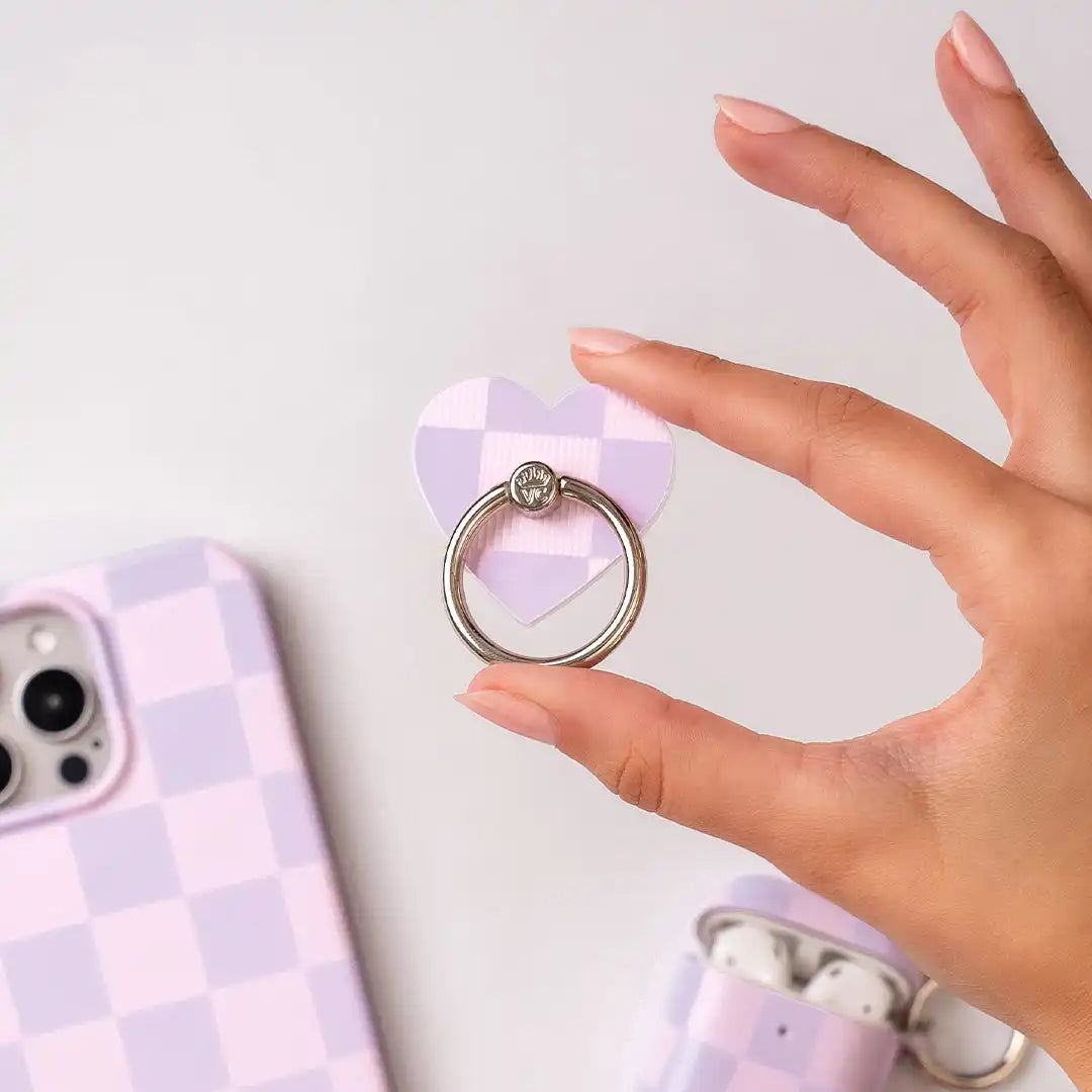 Lilac Vibe Checkered Phone Ring
