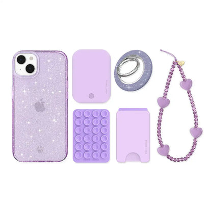 Lilac Stardust Glitter iPhone Bundle Set