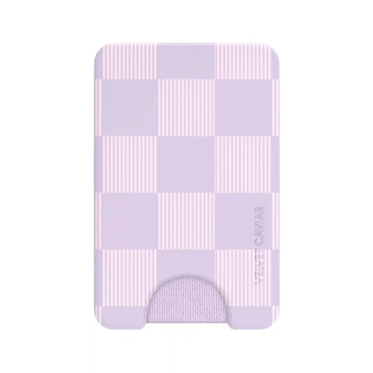Lilac Vibe Checkered Magsafe Wallet