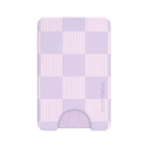 Lilac Vibe Checkered Magsafe Wallet