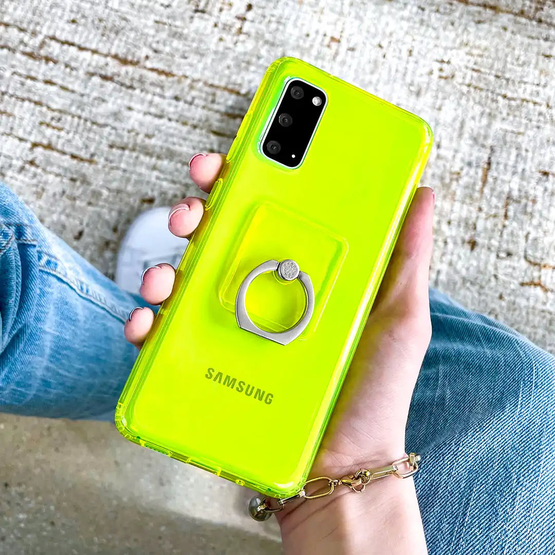 Neon Yellow Clear Samsung Case