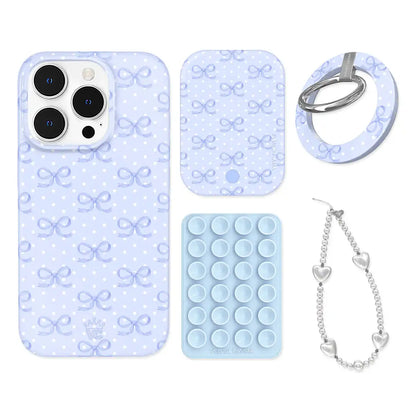 Lovely Blue Bows iPhone Bundle Set - Grip