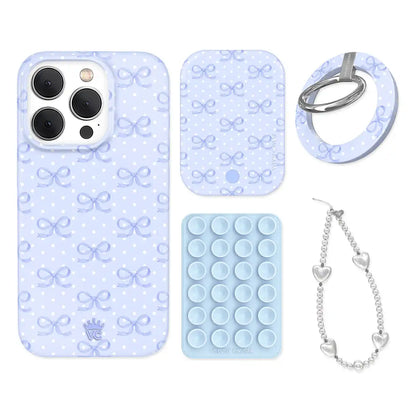 Lovely Blue Bows iPhone Bundle Set - Grip