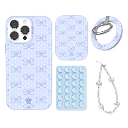 Lovely Blue Bows iPhone Bundle Set - Grip
