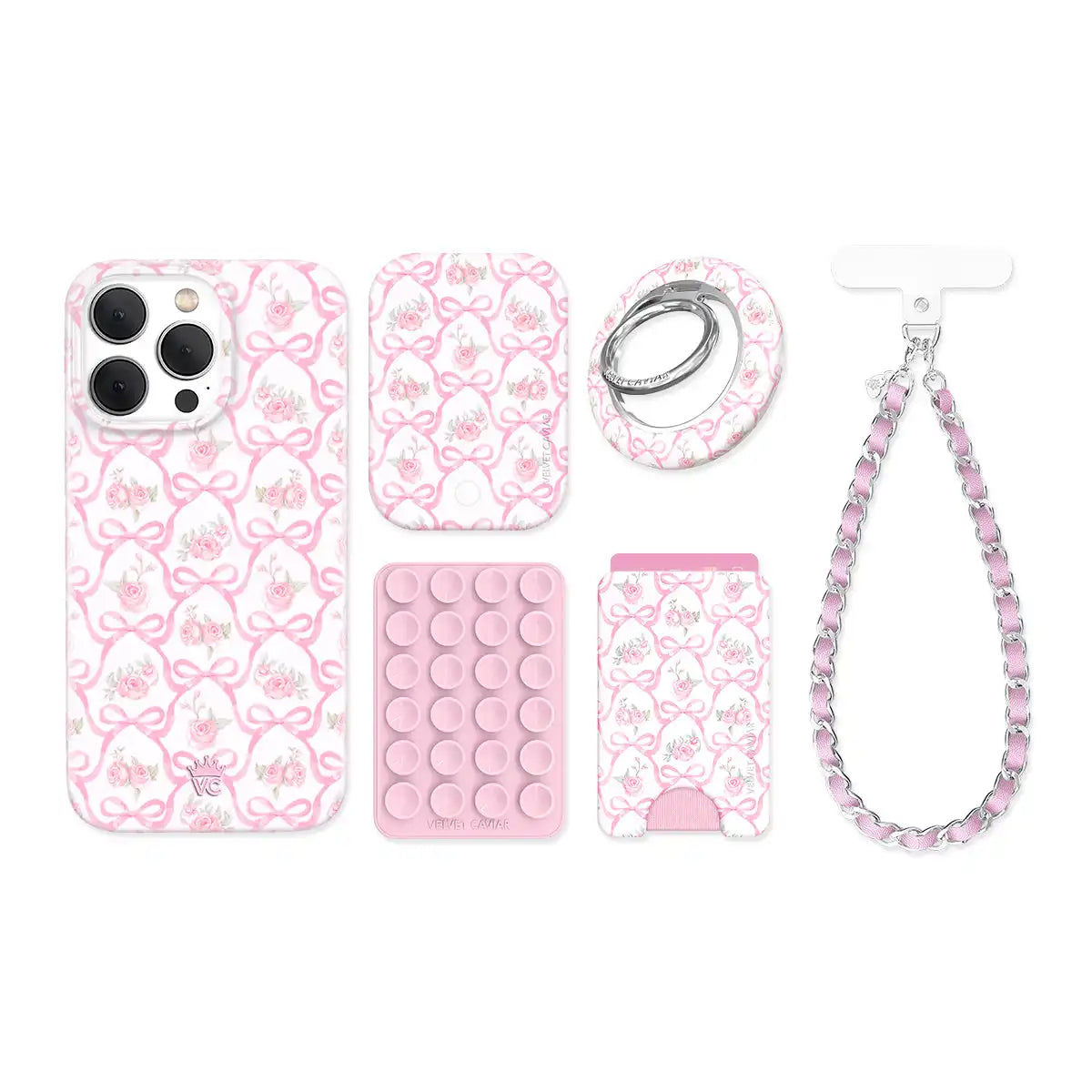 Lovely Pink Bows iPhone Bundle Set