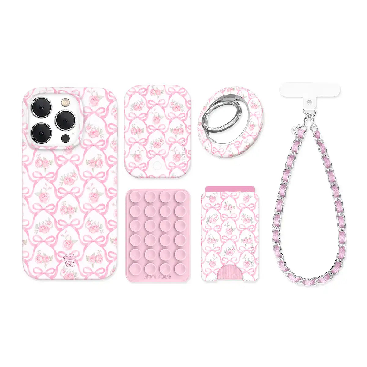 Lovely Pink Bows iPhone Bundle Set