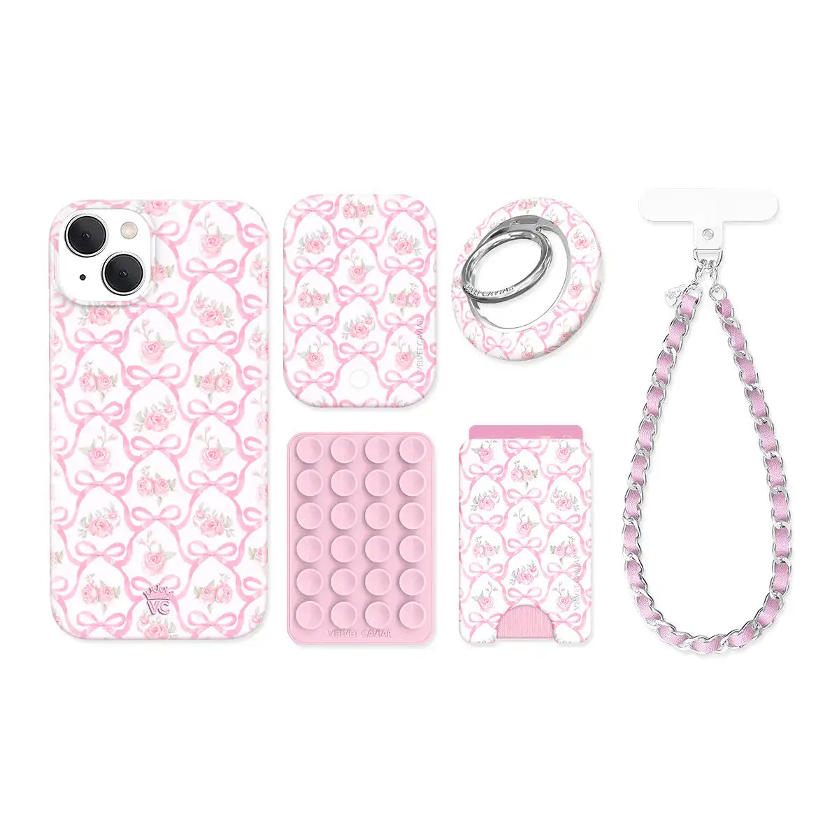 Lovely Pink Bows iPhone Bundle Set