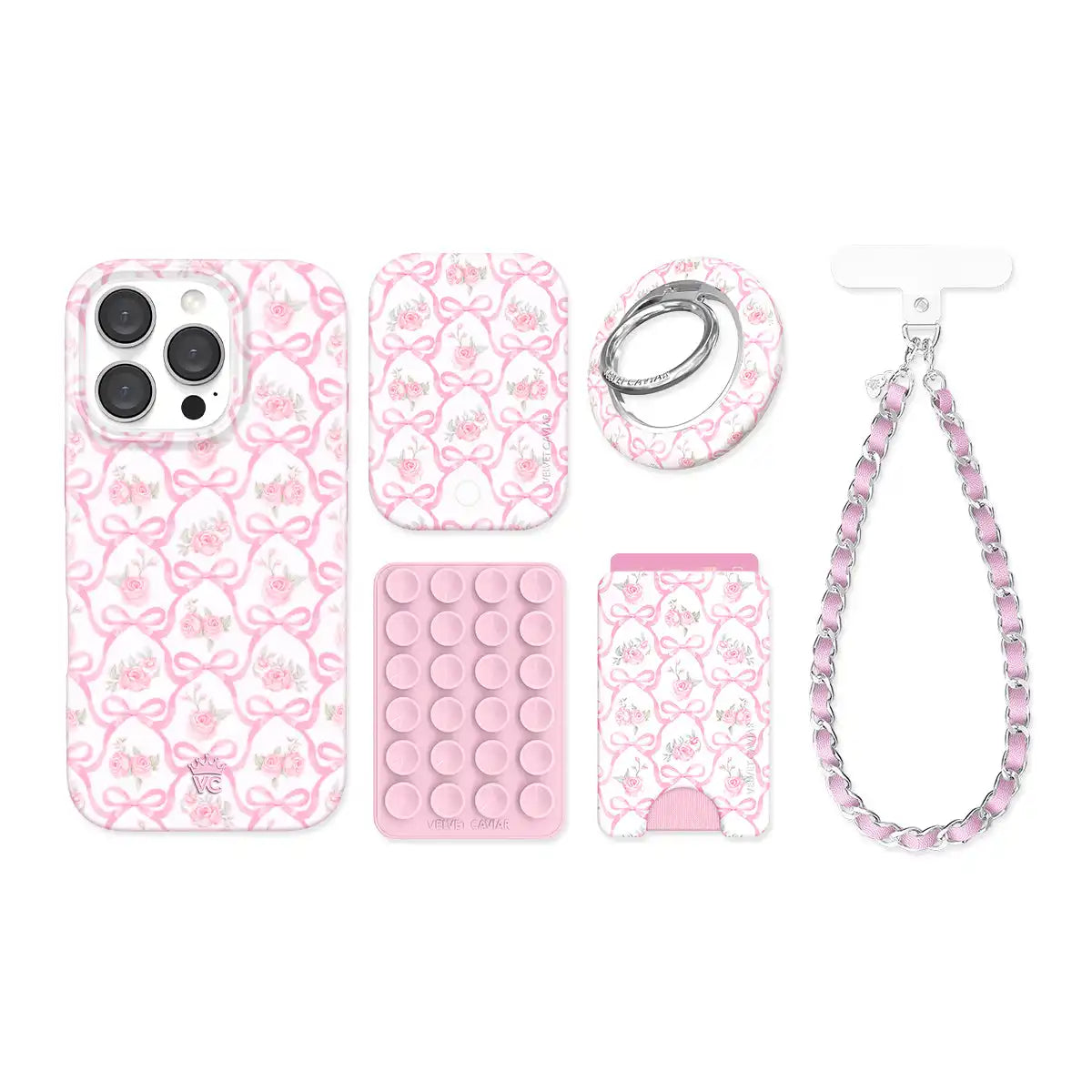 Lovely Pink Bows iPhone Bundle Set