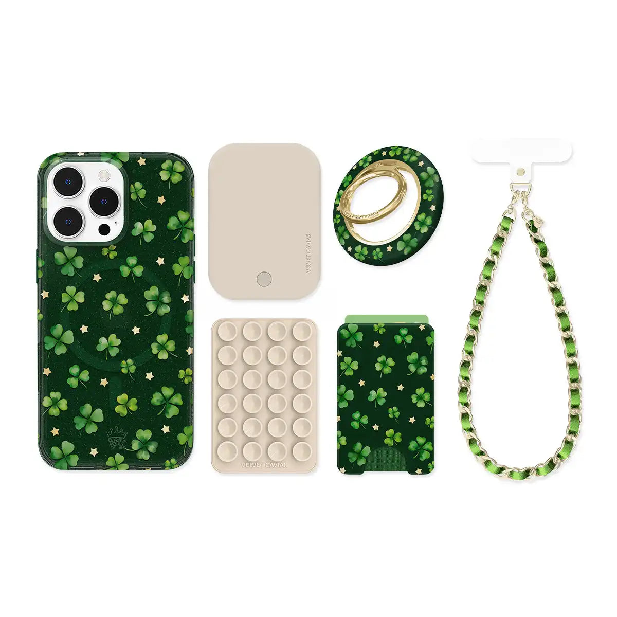 Lucky Clover Glitter iPhone Bundle Set