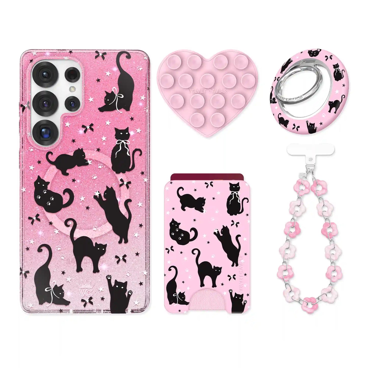 Lucky Kittens Glitter Samsung Bundle Set