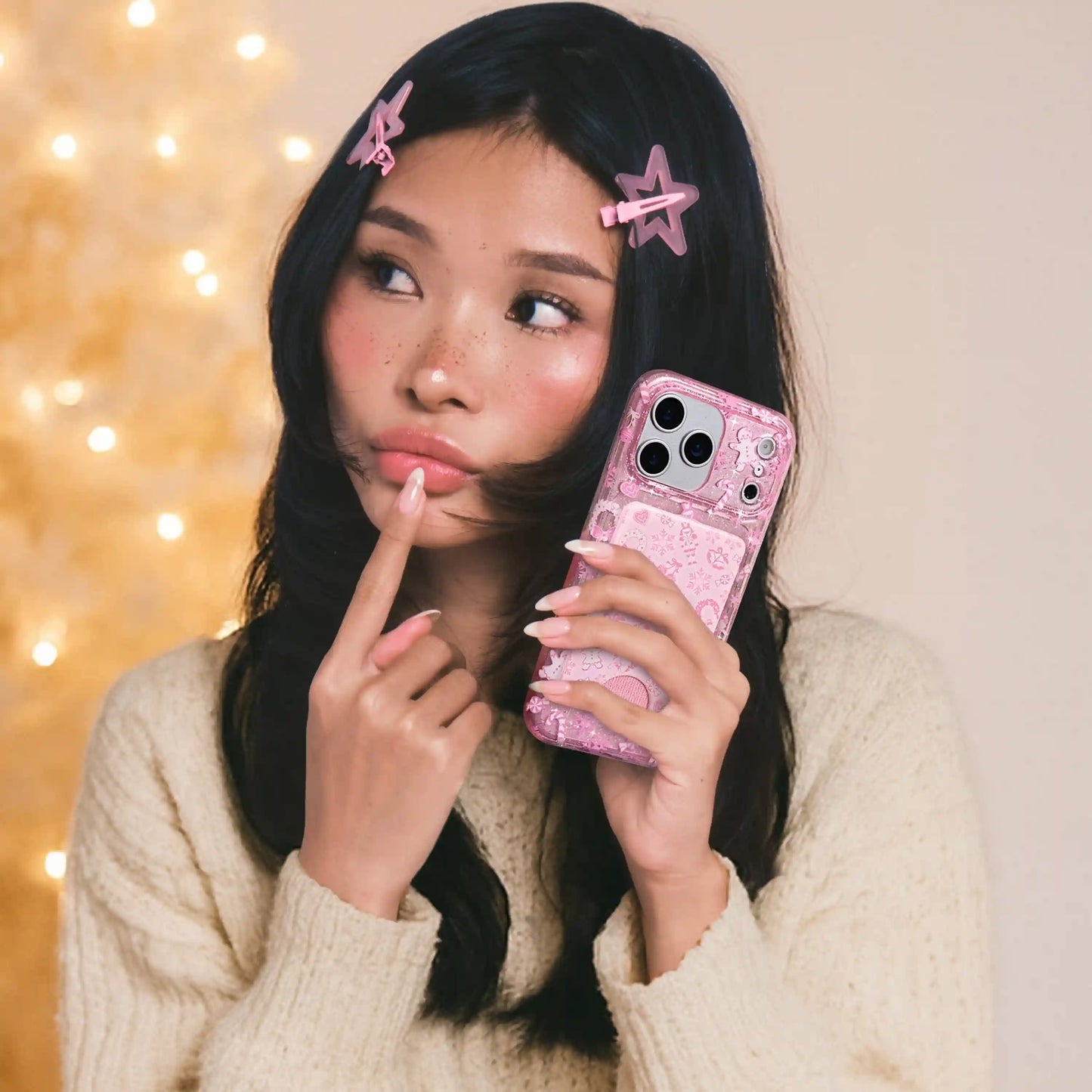 Pink Christmas MagSafe Wallet