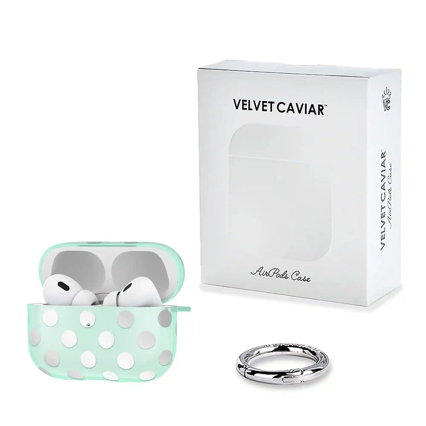 Mint Chrome Polka Dot AirPod Case