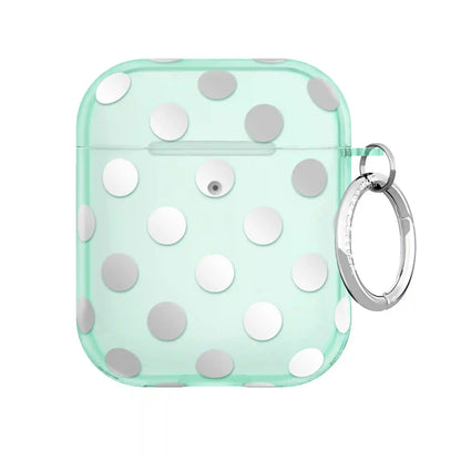 Mint Chrome Polka Dot AirPod Case