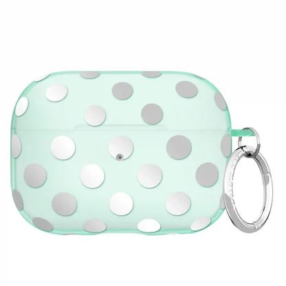 Mint Chrome Polka Dot AirPod Case