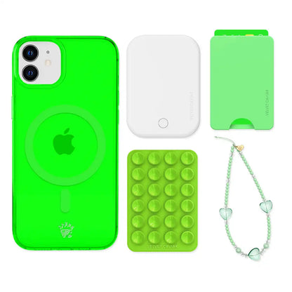 Neon Green iPhone Bundle Set - Wallet