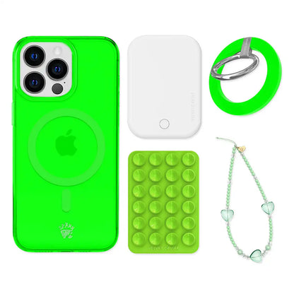 Neon Green iPhone Bundle Set - Grip
