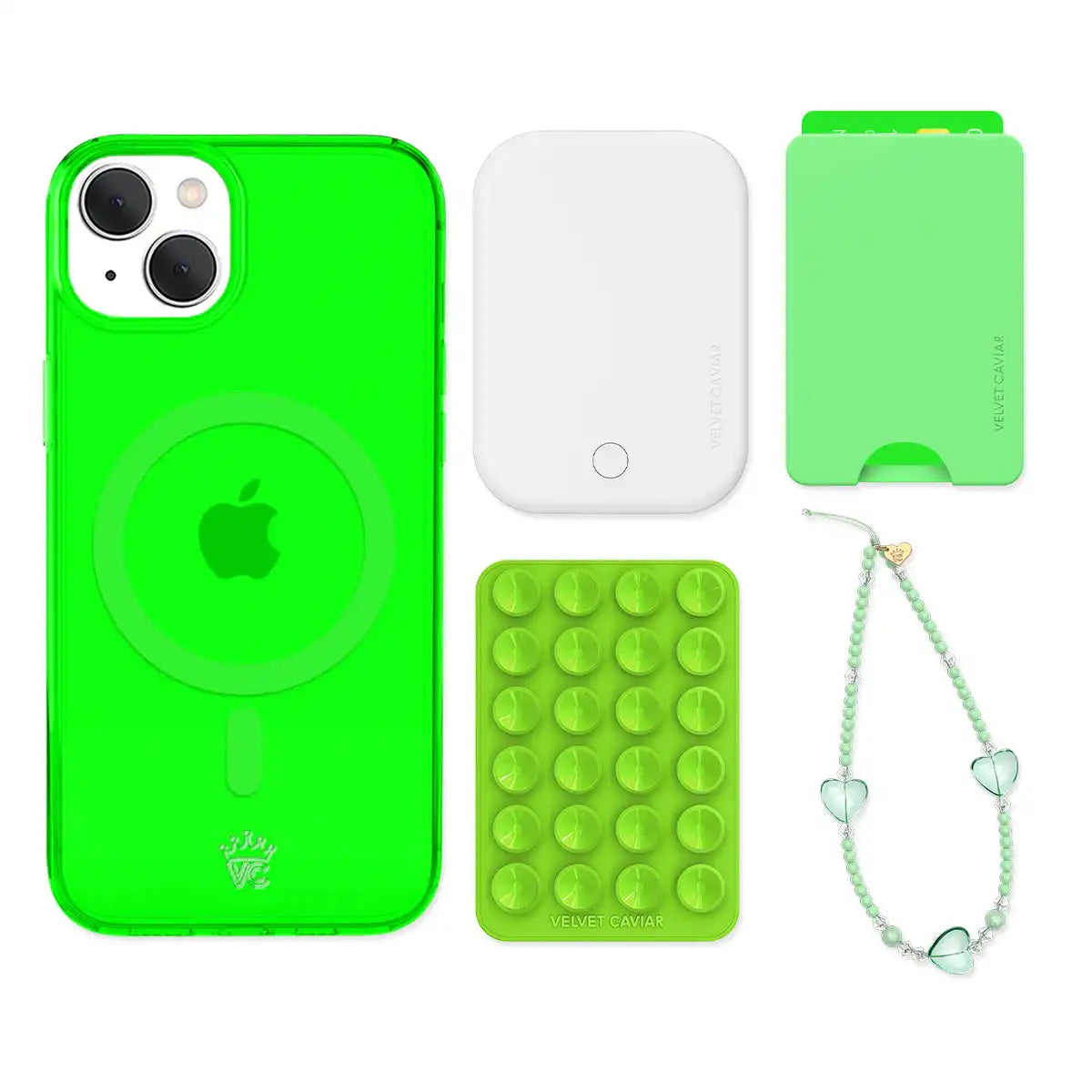 Neon Green iPhone Bundle Set - Wallet