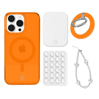 Neon Orange iPhone Bundle Set - Grip