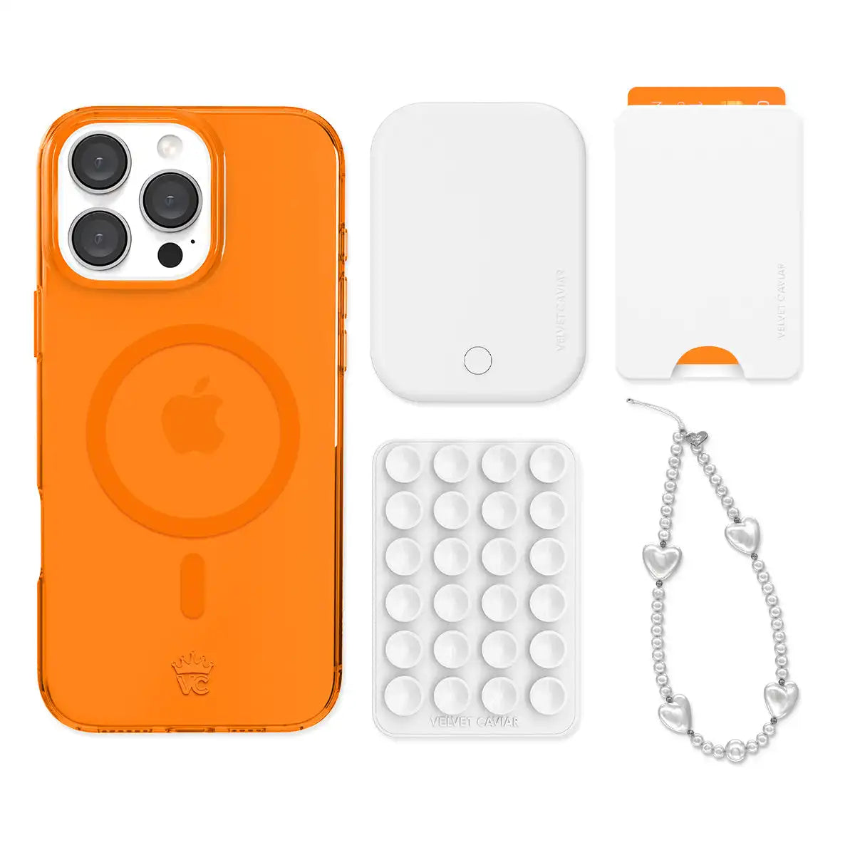 Neon Orange iPhone Bundle Set - Wallet