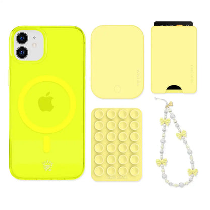 Neon Yellow iPhone Bundle Set - Wallet