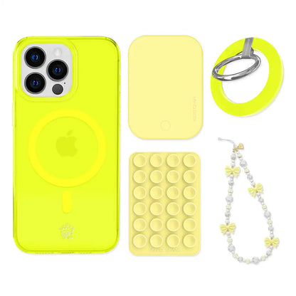 Neon Yellow iPhone Bundle Set - Grip