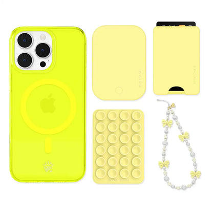 Neon Yellow iPhone Bundle Set - Wallet