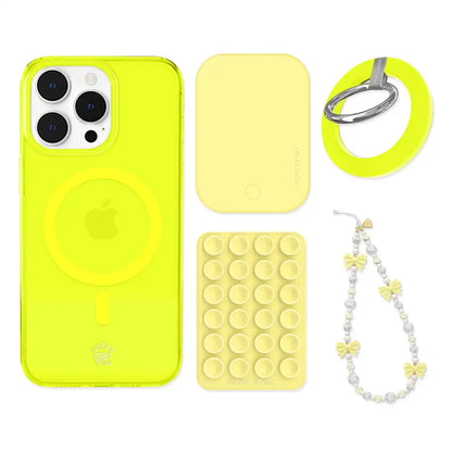 Neon Yellow iPhone Bundle Set - Grip