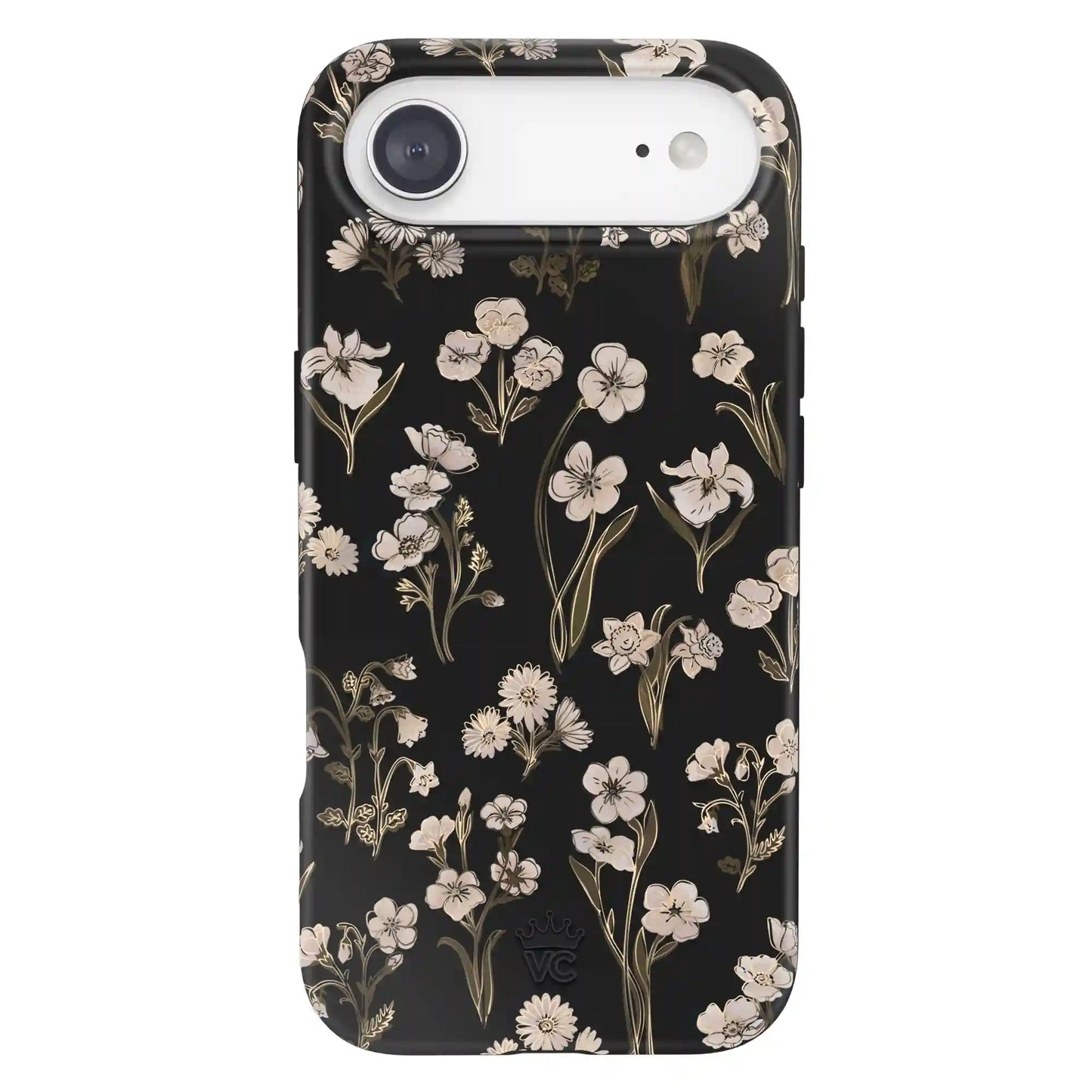 Nightbloom Gold Chrome Floral iPhone Case
