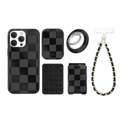 Noir Vibe Checkered iPhone Bundle Set