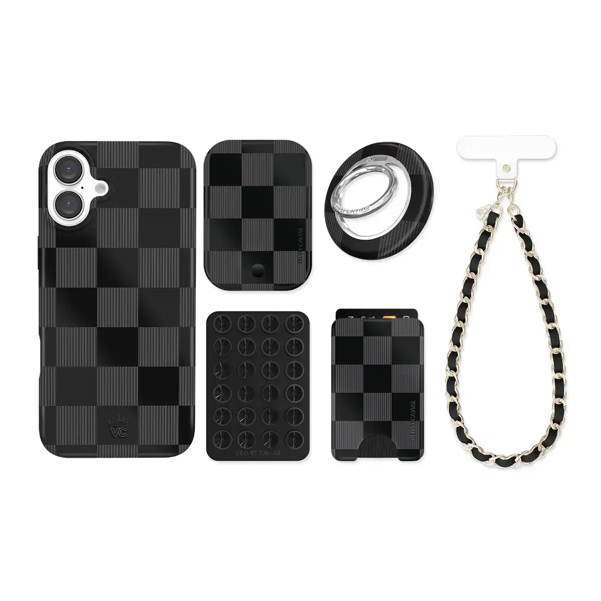 Noir Vibe Checkered iPhone Bundle Set