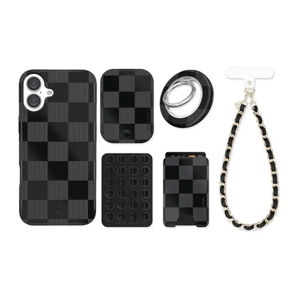 Noir Vibe Checkered iPhone Bundle Set