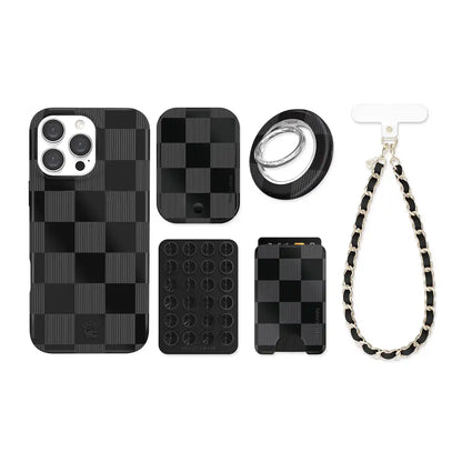 Noir Vibe Checkered iPhone Bundle Set