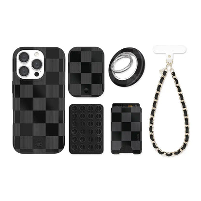 Noir Vibe Checkered iPhone Bundle Set