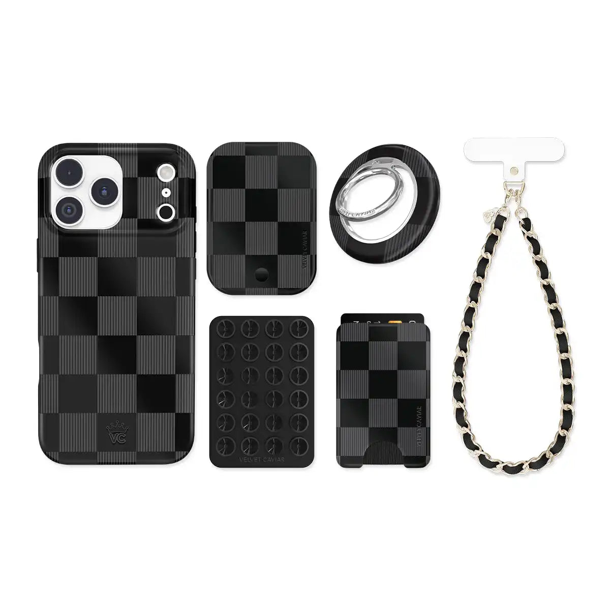 Noir Vibe Checkered iPhone Bundle Set