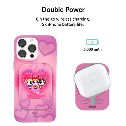 The Powerpuff Girls Airbrush Hearts Portable MagSafe Charger Power Pack