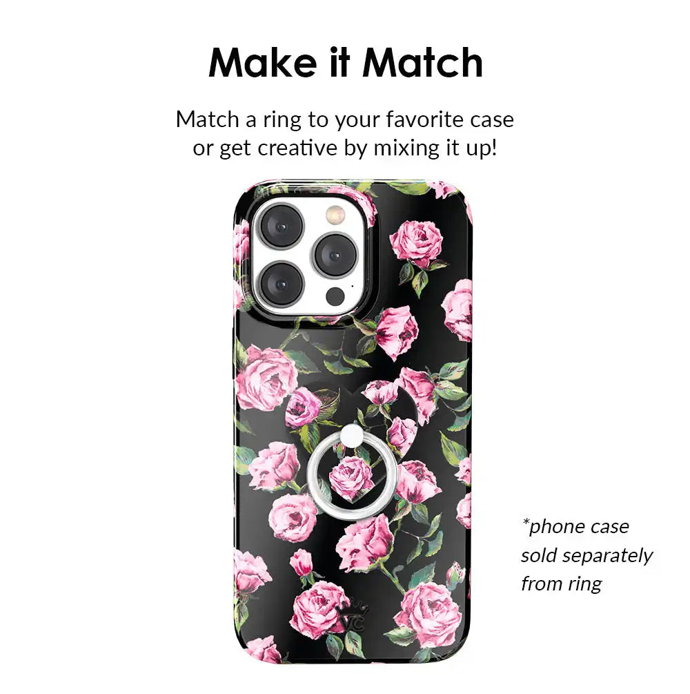 Pink Rose Floral Phone Ring