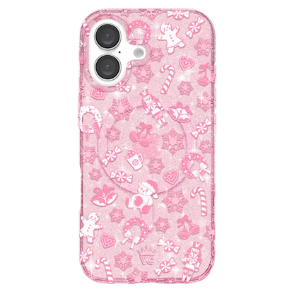 Pink Christmas Glitter iPhone Case