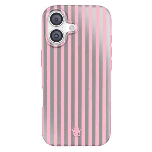 Pink Chrome Stripes iPhone Case