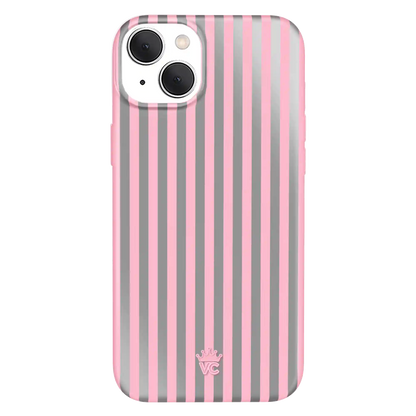 Pink Chrome Stripes iPhone Case