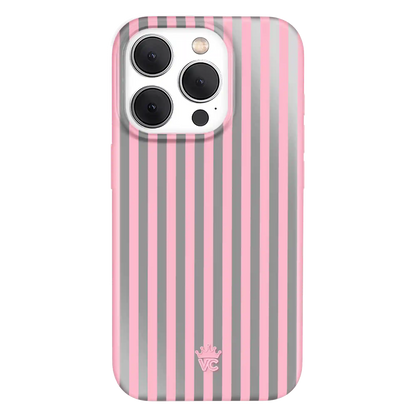 Pink Chrome Stripes iPhone Case