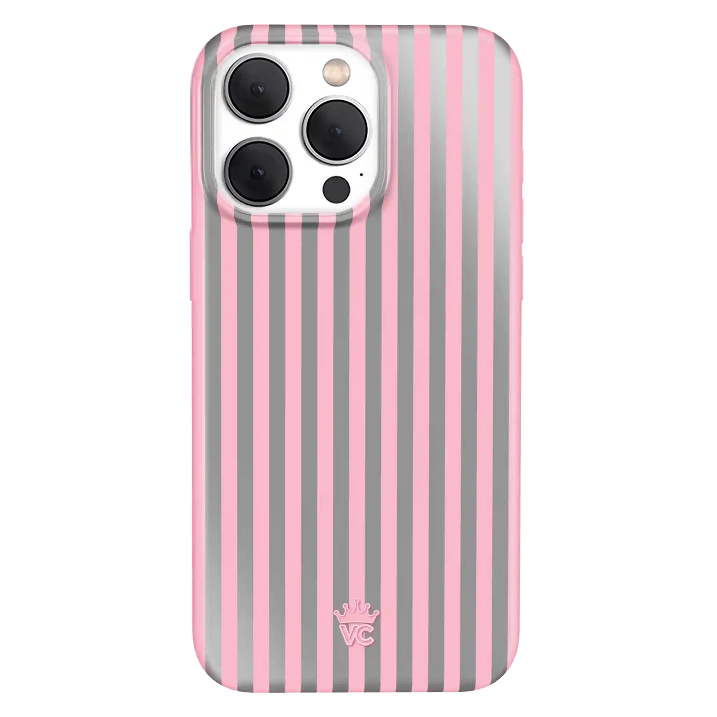 Pink Chrome Stripes iPhone Case