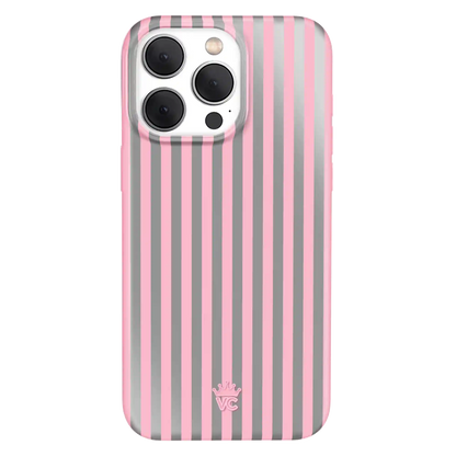 Pink Chrome Stripes iPhone Case