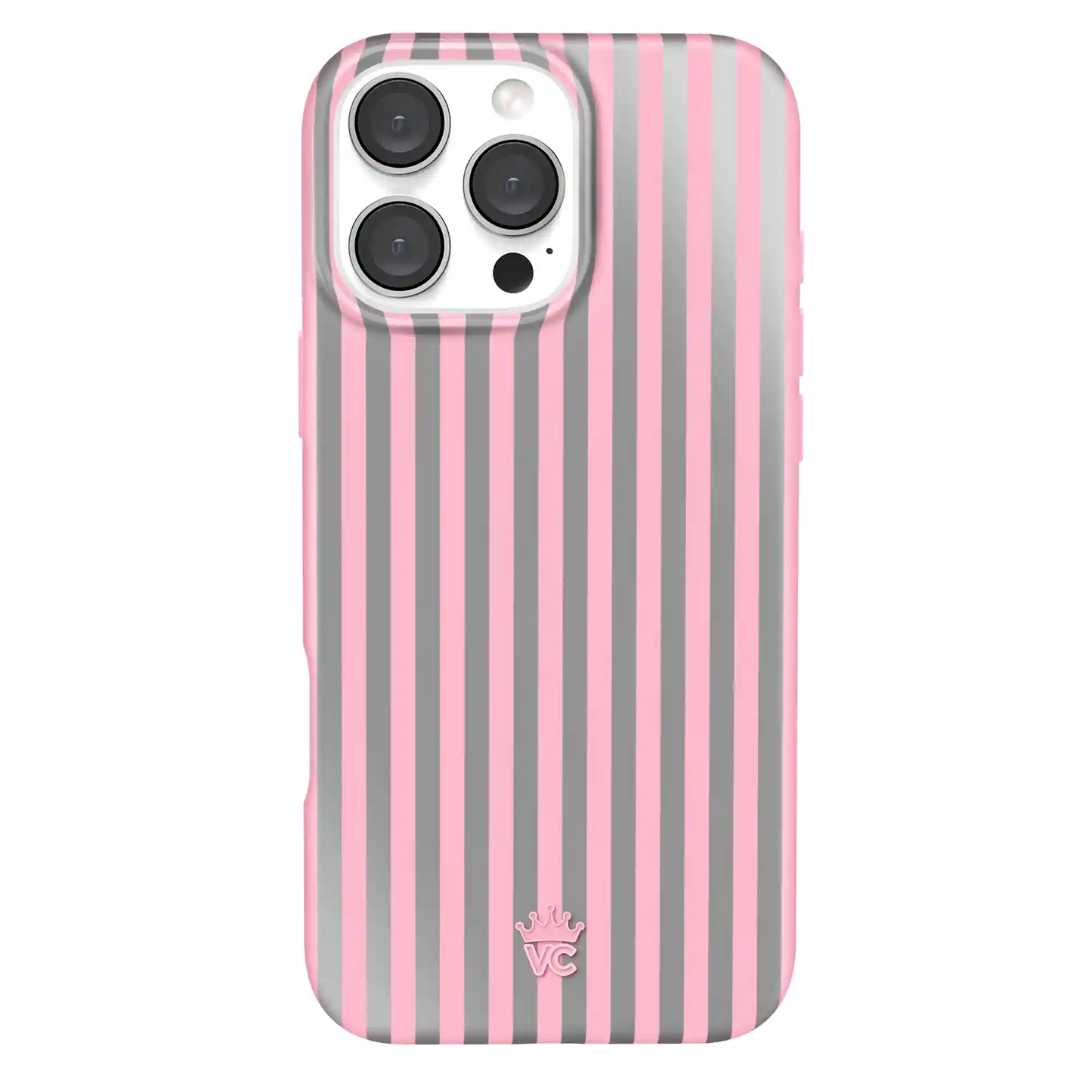 Pink Chrome Stripes iPhone Case
