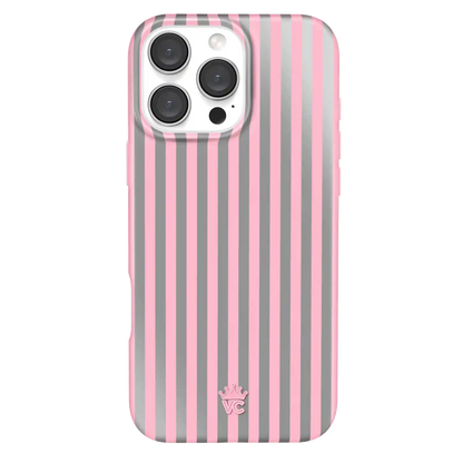 Pink Chrome Stripes iPhone Case