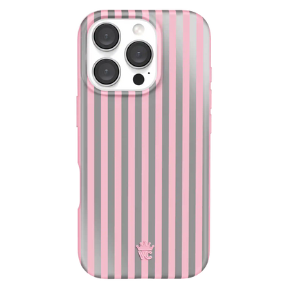 Pink Chrome Stripes iPhone Case